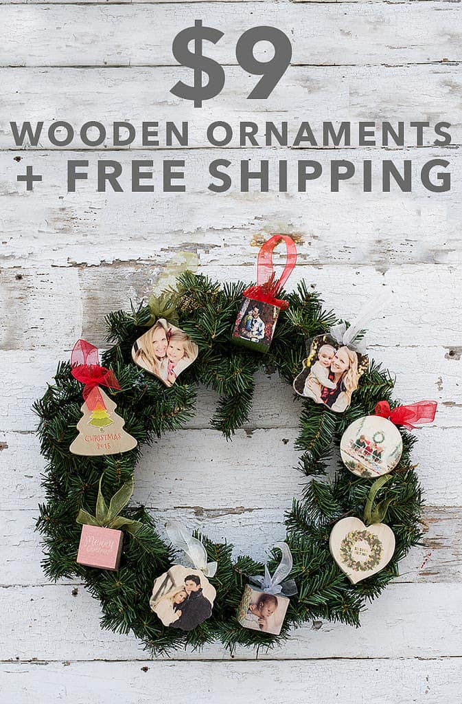 DIY wreath wooden photo ornament