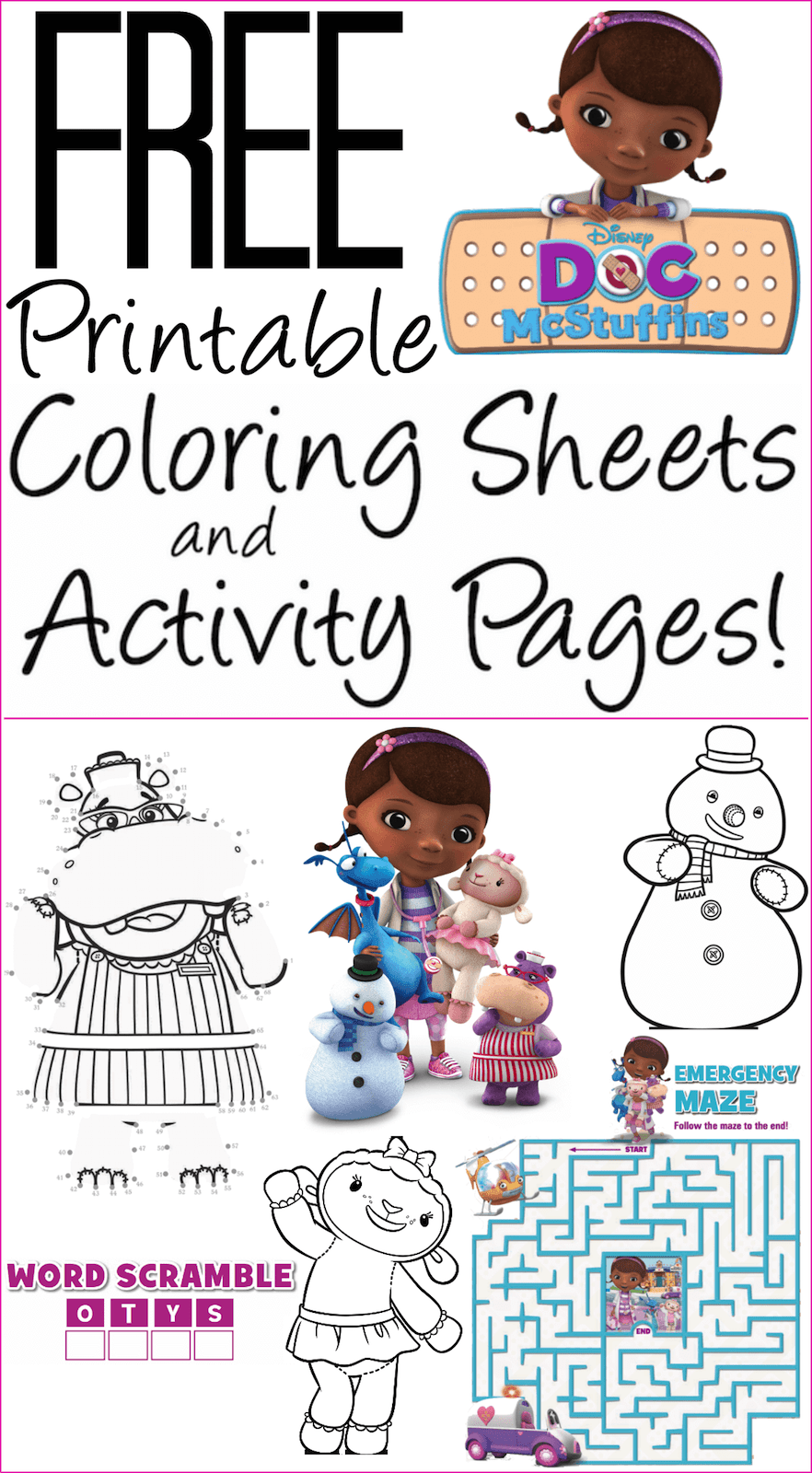 Free Doc McStuffins Coloring Pages Activity Sheets Print Them Now 