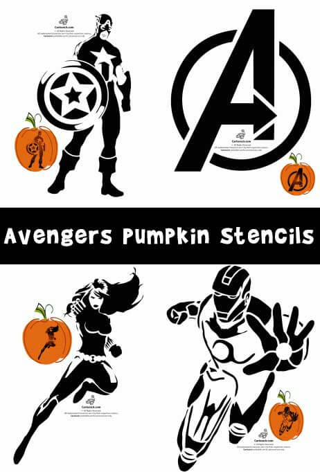 Disney Avengers pumpkin stencils