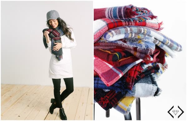 plaid blanket scarves