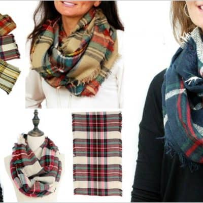 plaid infinity blanket scarves