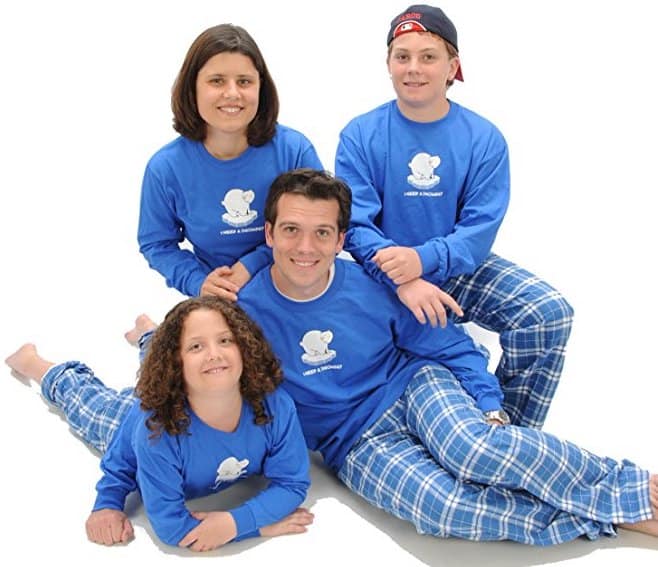 Polar Bear Blue Plaid Family Pajamas