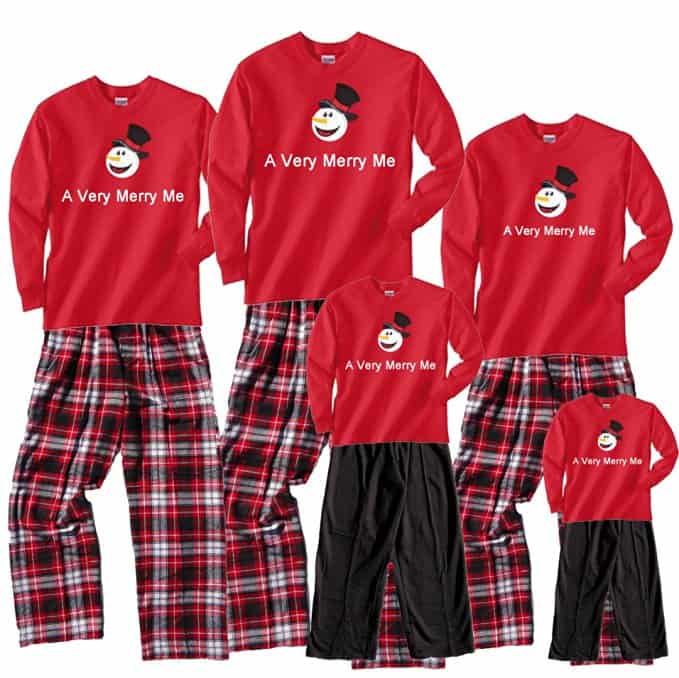 A Very Merry Me Matching Plaid Family Pajamas Set