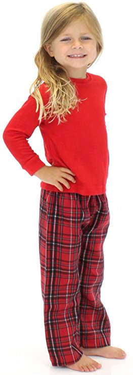 Plaid Thermal Pajamas for Toddlers and Girls