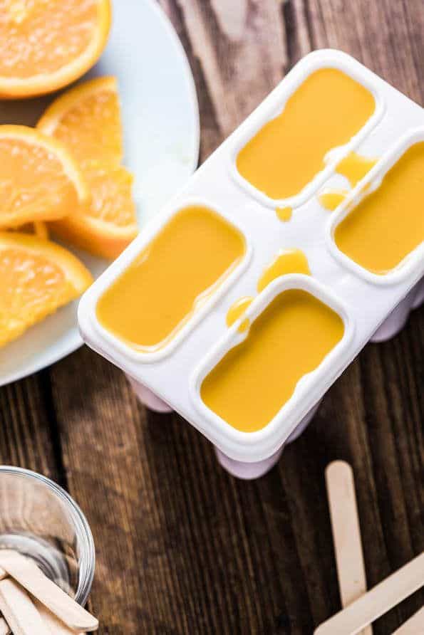 vanilla infused orange ice pops